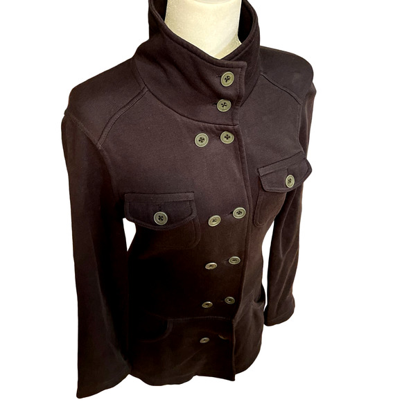 prAna Tori Double Breasted High Collar Charcoal Military Style Jacket - Picture 8 of 13